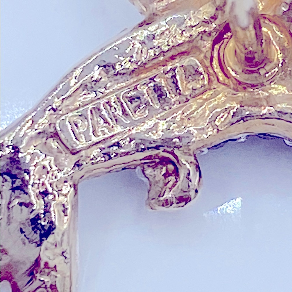 Vintage Signed PANETTA Gold Plated Pave Rhinestone Hummingbird Lapel Pin - Picture 3 of 8